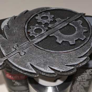 Faux metal badge -- Draftboard, 3d engrave, paint