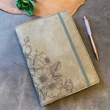 Engraved Leather Notebook Cover