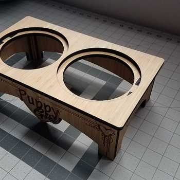 Small dog bowl stand