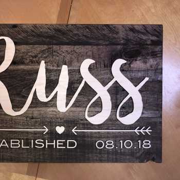 Wedding Present - Family Name Sign