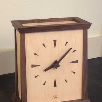 Walnut & Maple mantle clock