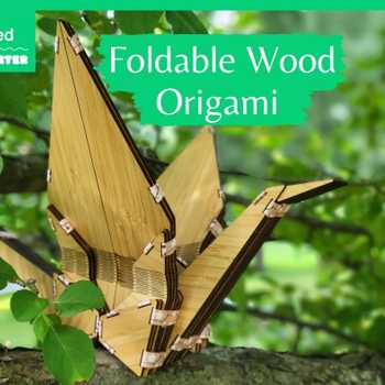 Foldable Wood Origami Crane